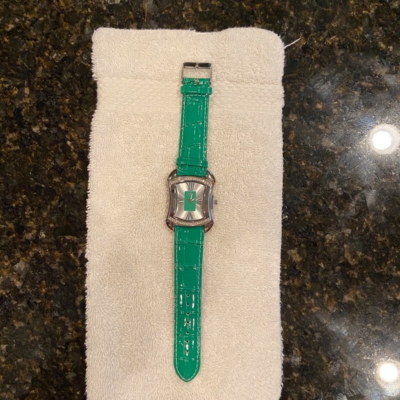 Burgi Watch, green leather band. NEVER WORN! - Picture 3 of 6